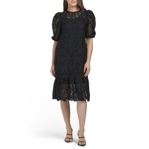 NANCY YANG Black Lace Dress